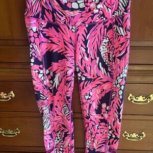 Lilly Pulitzer Pink and Black Patterned Leggings